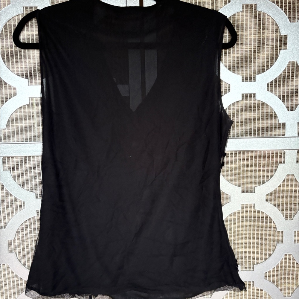 Worthington Black Sequin V-Neck Blouse - Picture 4 of 4